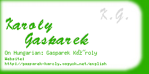 karoly gasparek business card